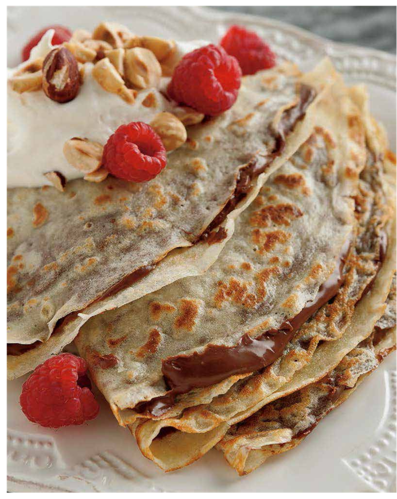 Chocolate and hazelnut pancakes