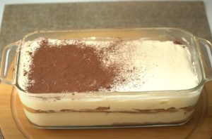 cocoa powder| Vanilla cream | Tiramisu Poke Cake
