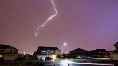 Potential risks of showering or washing dishes during a storm